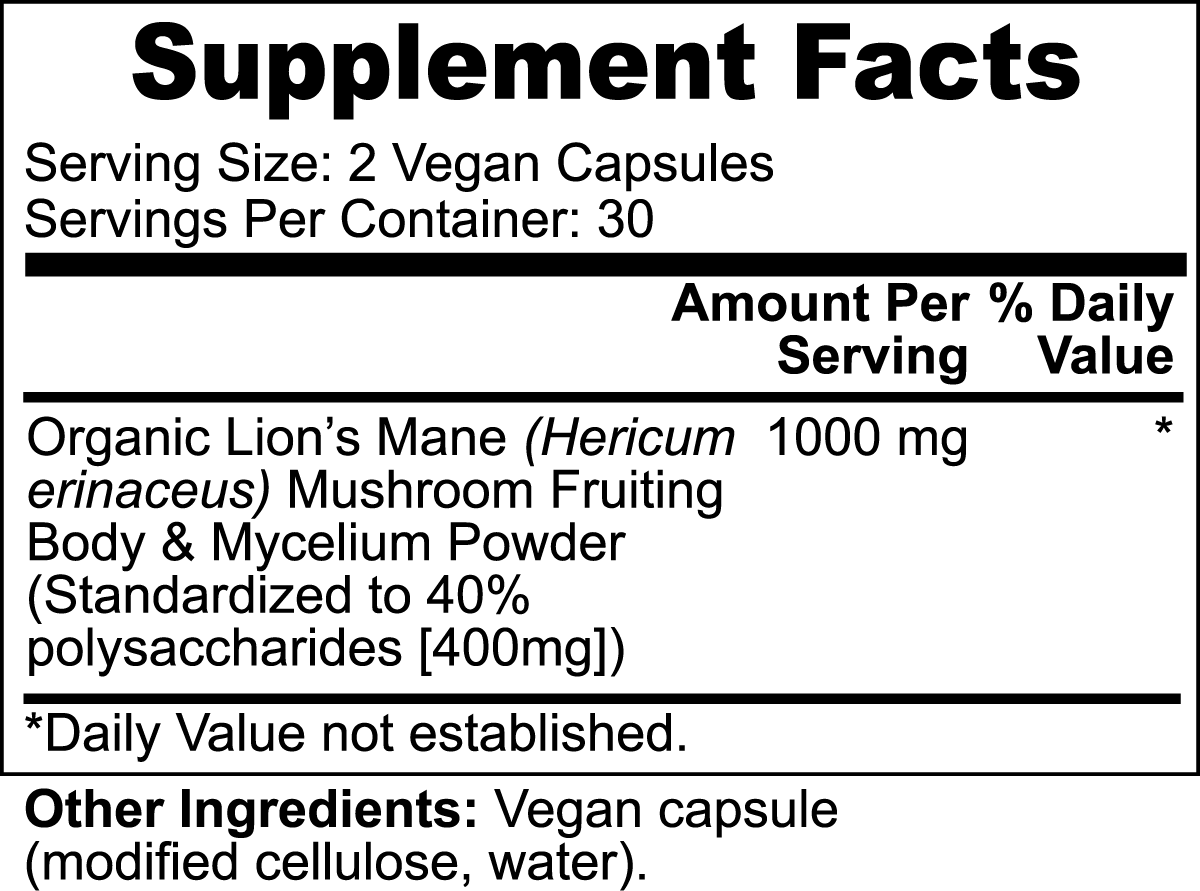 Lion's Mane Mushroom Capsules 60 - Vikingamanita